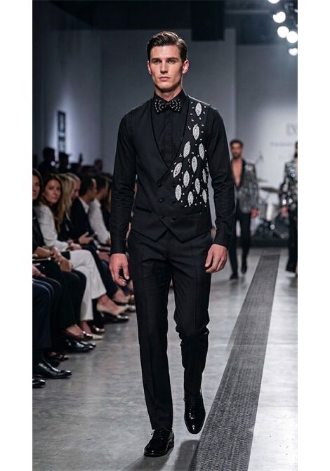 Smoking con gilet di Lusso 4 Pezzi Nero con Cristalli RAbin | Abiti | ABITO COLLO SCIALLATONERO/ARGENTO